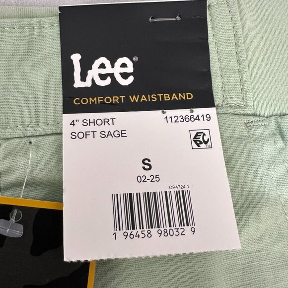 Lee Womens 4 Inch Comfort Waistband Soft Sage Cargo Shorts Small Stretch Fit - Picture 2 of 12